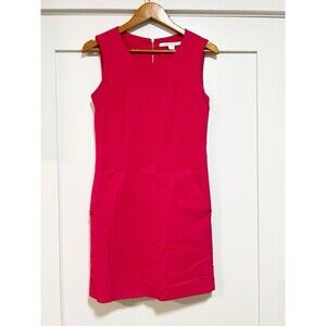 DVF Diane von Furstenburg  Capreena Mini Dress Size 6 Berry Red Sleeveless Shift